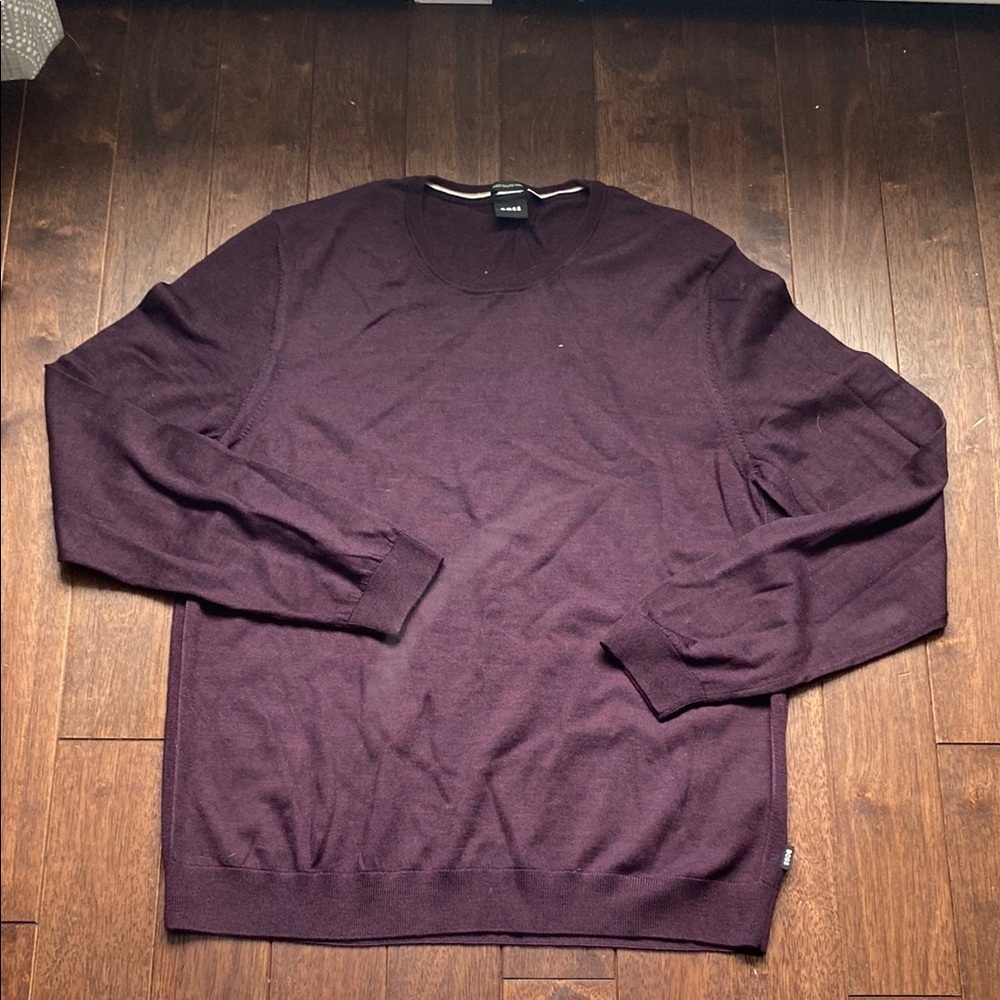 Boss Purple Crewneck Sweater with Long Sleeves